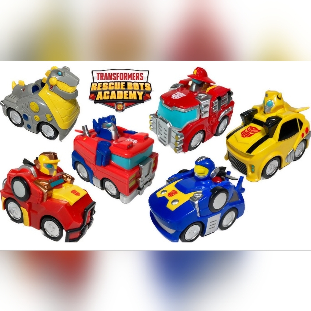 Transformers Rescue Bots Academy Vehicles Pull Back Cars 6 Pack Bumblebee